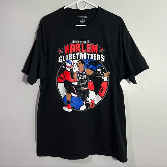 Champion Harlem Globetrotters Basketball World Tour Black T-Shirt Mens XL - Picture 1 of 7